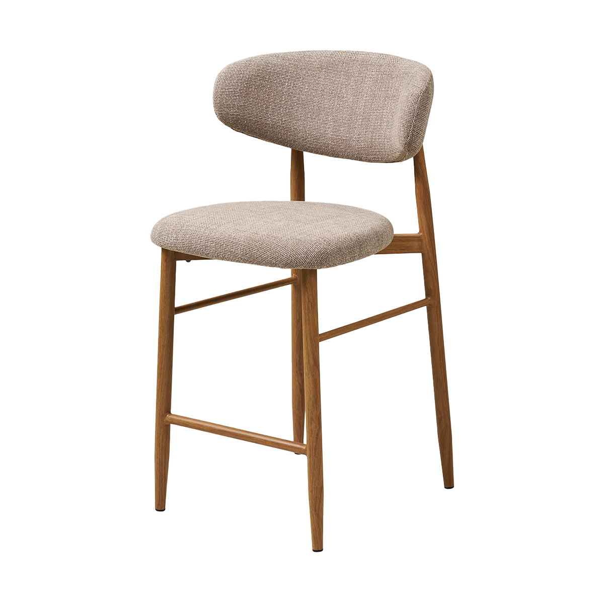 Nolon Jolien barkruk 65 cm taupe mixed - naturel onderstel