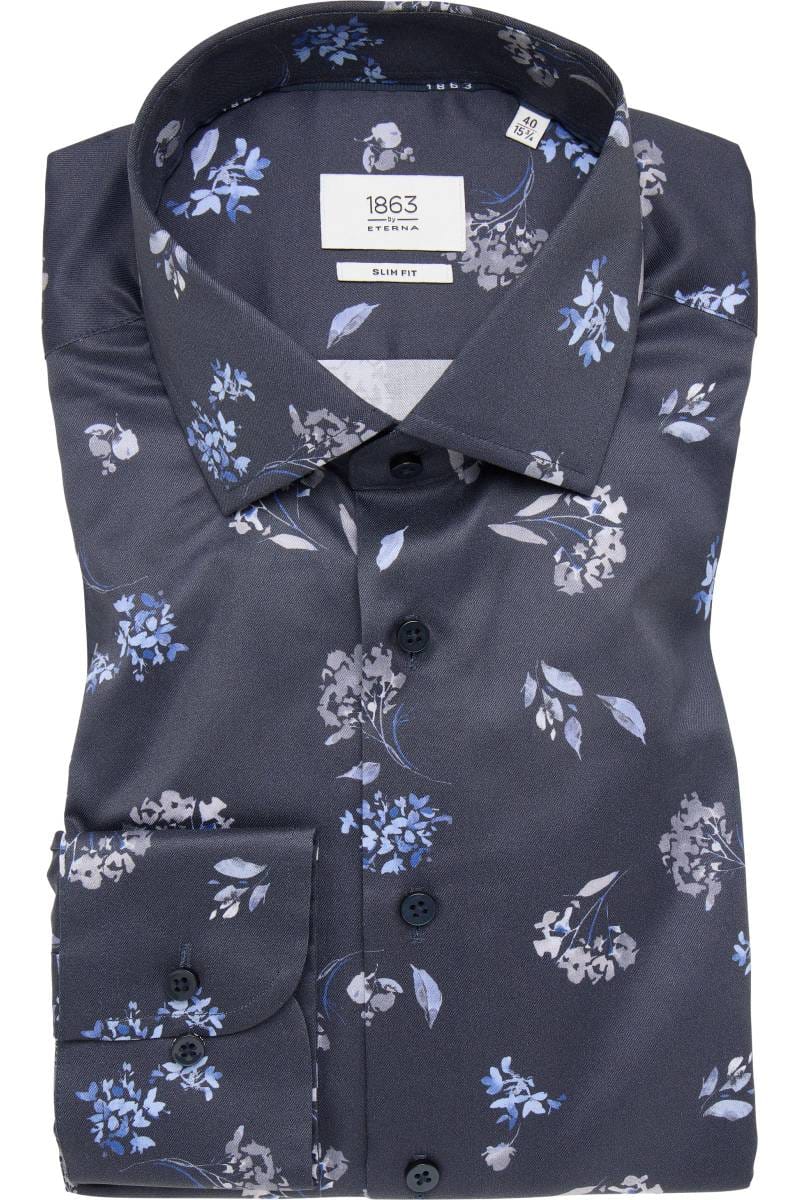 ETERNA 1863 Slim Fit Hemd marine, Bedruckt