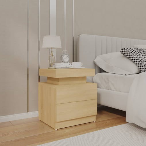 NNEVL Bedside Cabinet Sonoma Oak 45x35x52 cm Chipboard