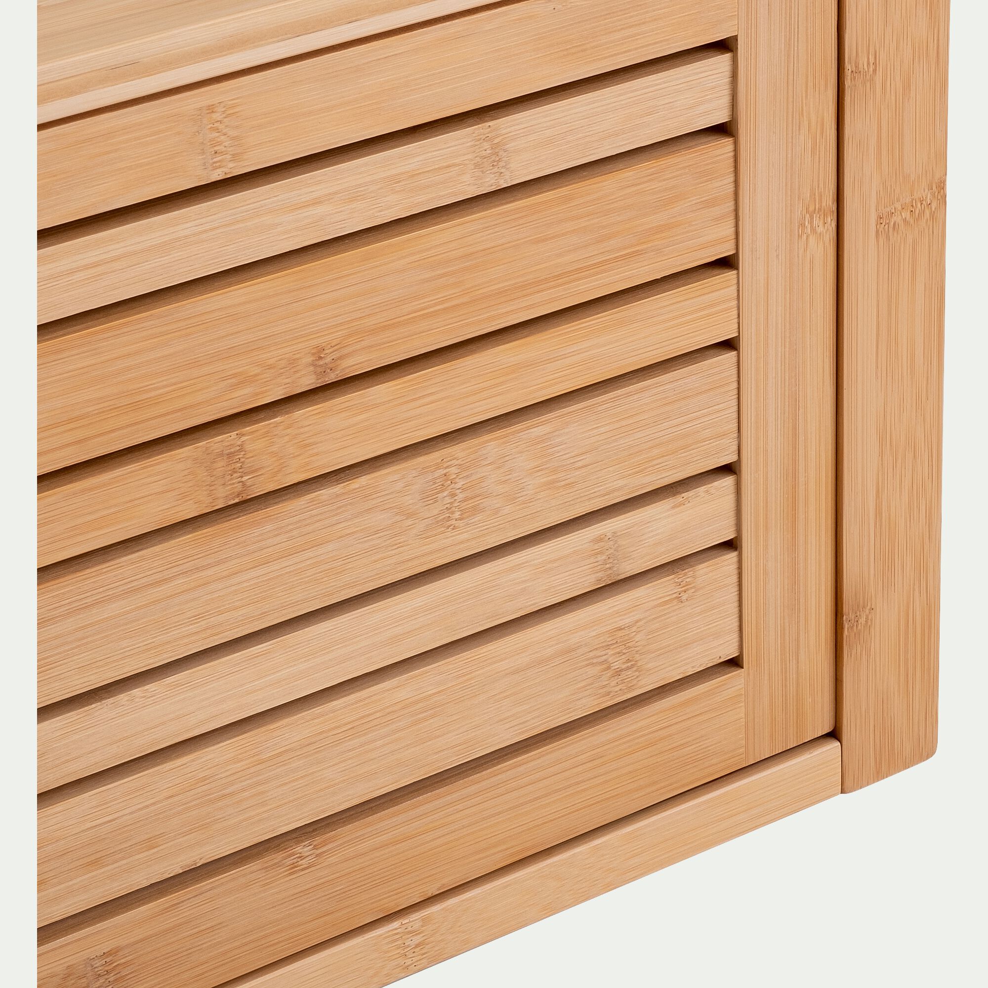 DANONG - Meuble sous vasque murale en bambou L95xl40xH30cm - bois clair