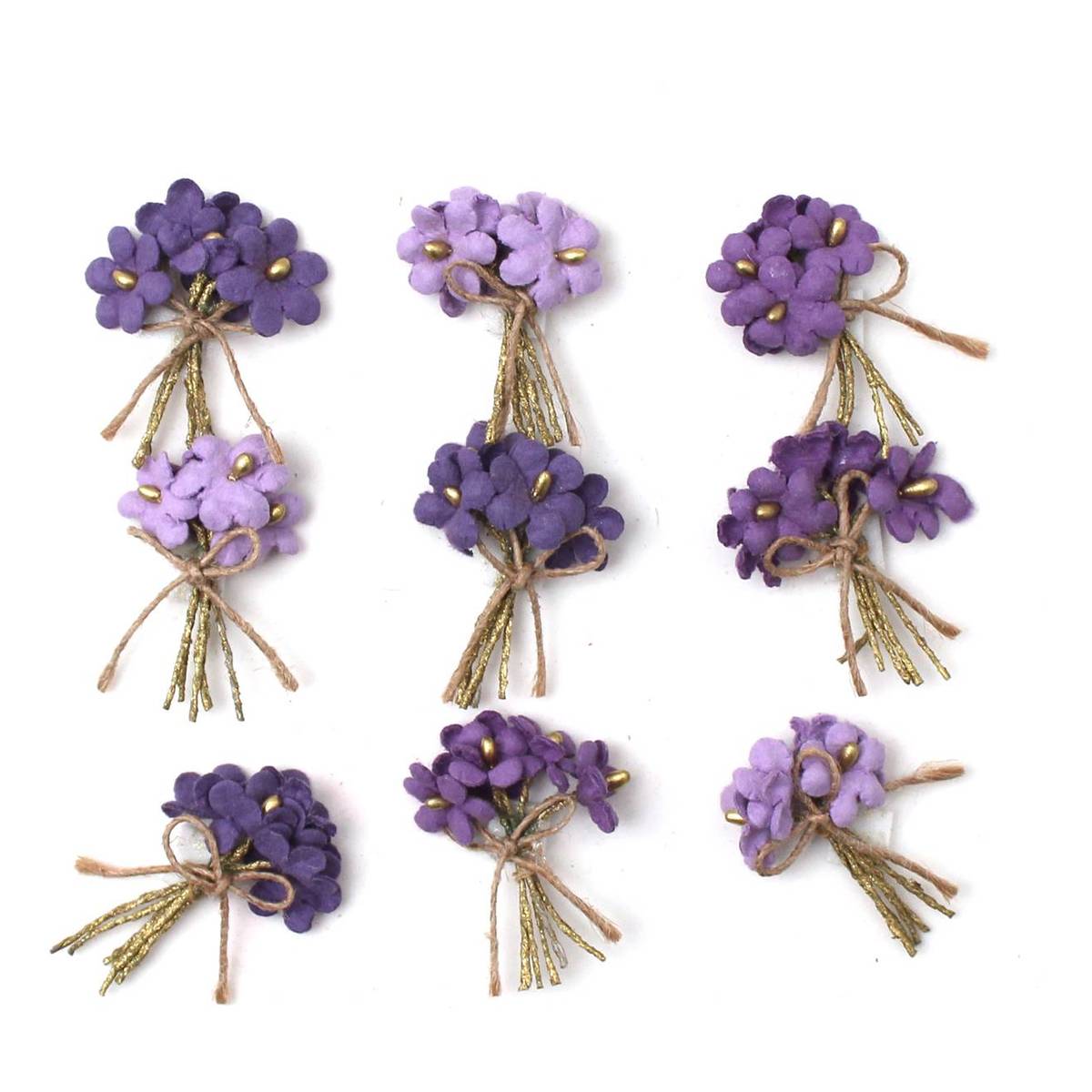 Purple Bouquet Paper Flowers 9 Pack
