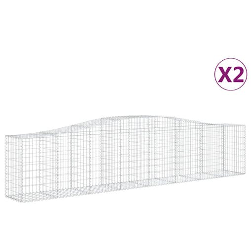 NNEVL Arched Gabion Baskets 2 pcs 400x50x80/100 cm Galvanised Iron