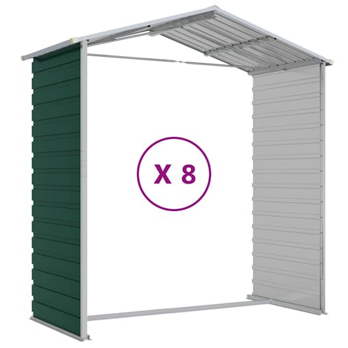 NNEVL Garden Shed Green 191x725x198 cm Galvanised Steel