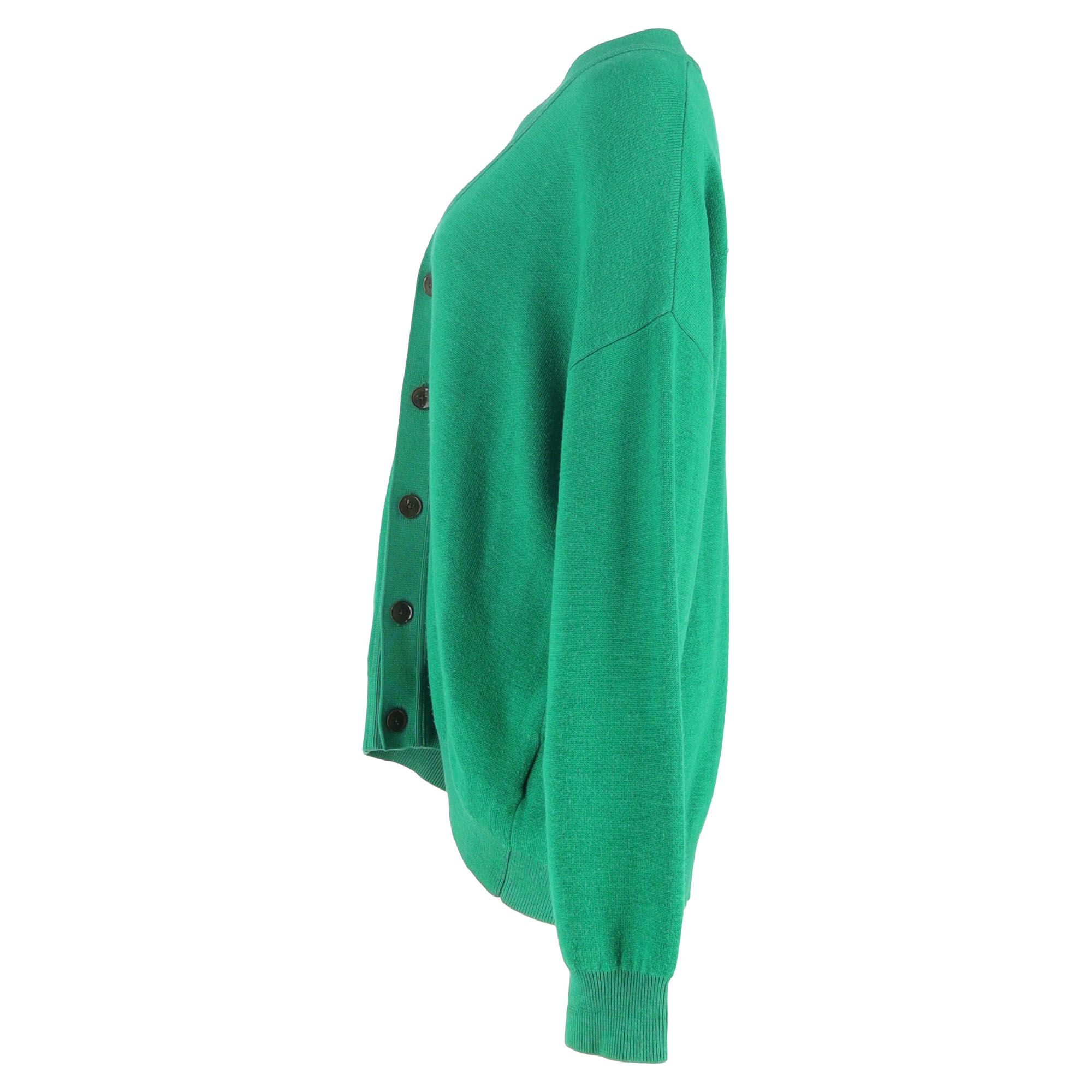 Acne Studios Preloved V-Neck Cardigan in Green Wool