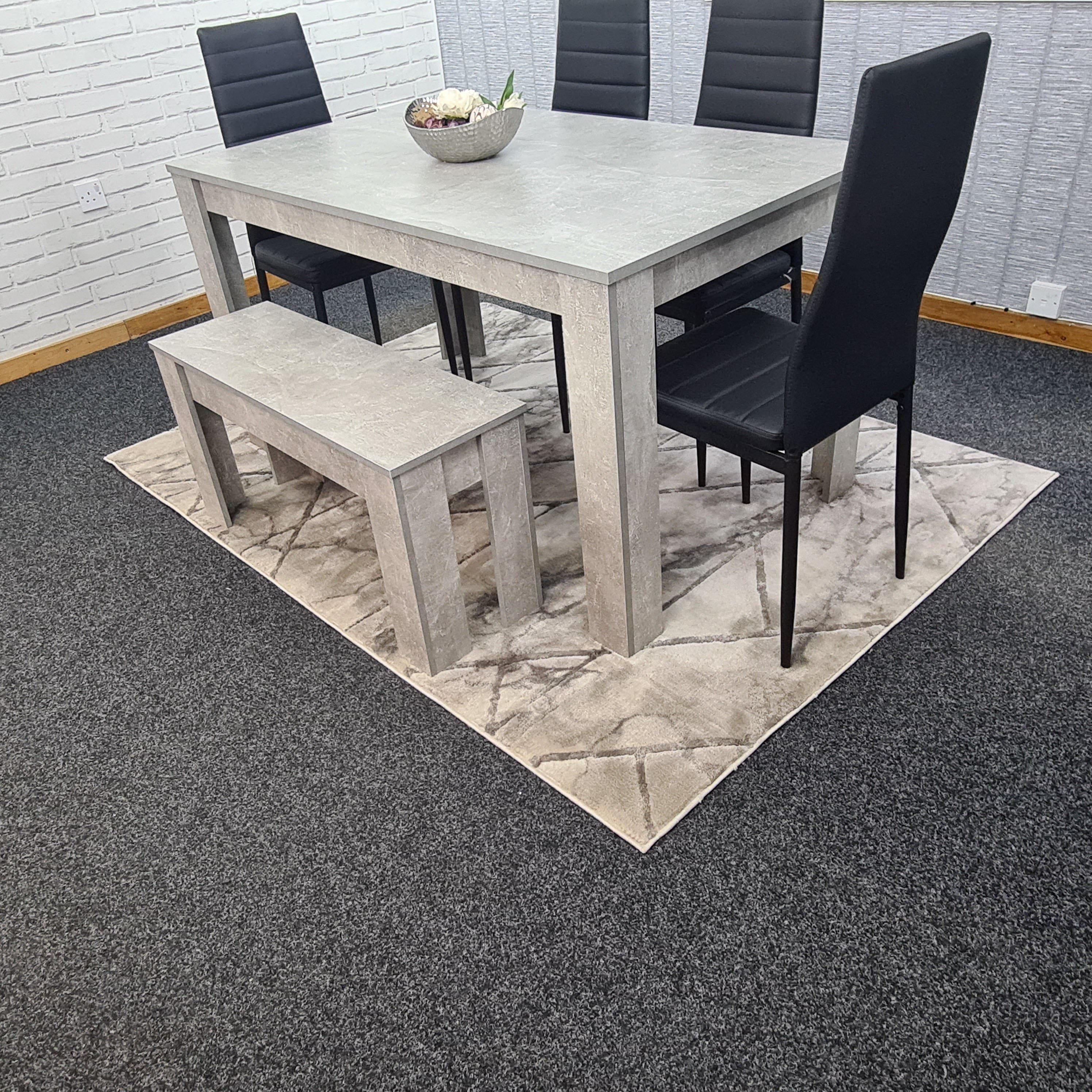 KOSY KOALA Dining Table Set for 6 Wooden Dining Table And 4 Chairs and 1 Bench