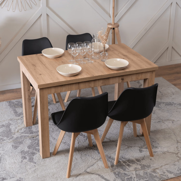 SKUBI – Stylowy Stół Rozkładany 120-160 Dąb Artisan | Loft, Salon, Jadalnia