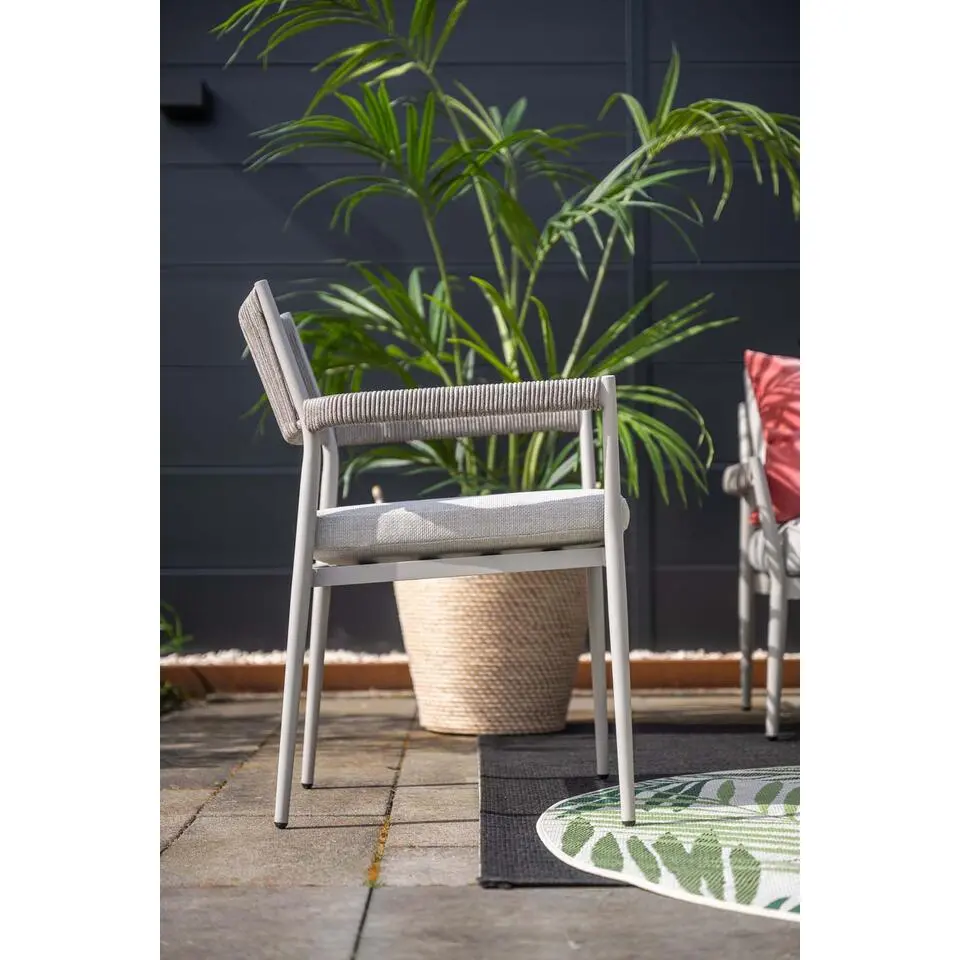 Barcelona dining fauteuil - taupe - rope grey sand - valley sand