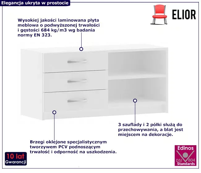 Niska komoda z szufladami i półką - Riren