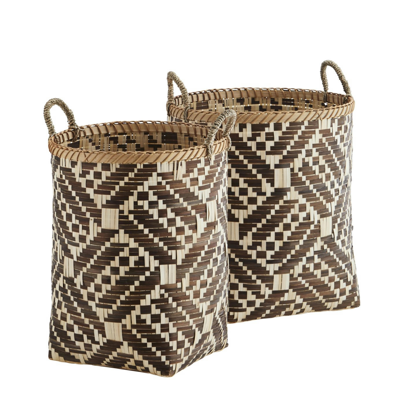 BAMBOU - Paniers en bambou marron - Lot de 2