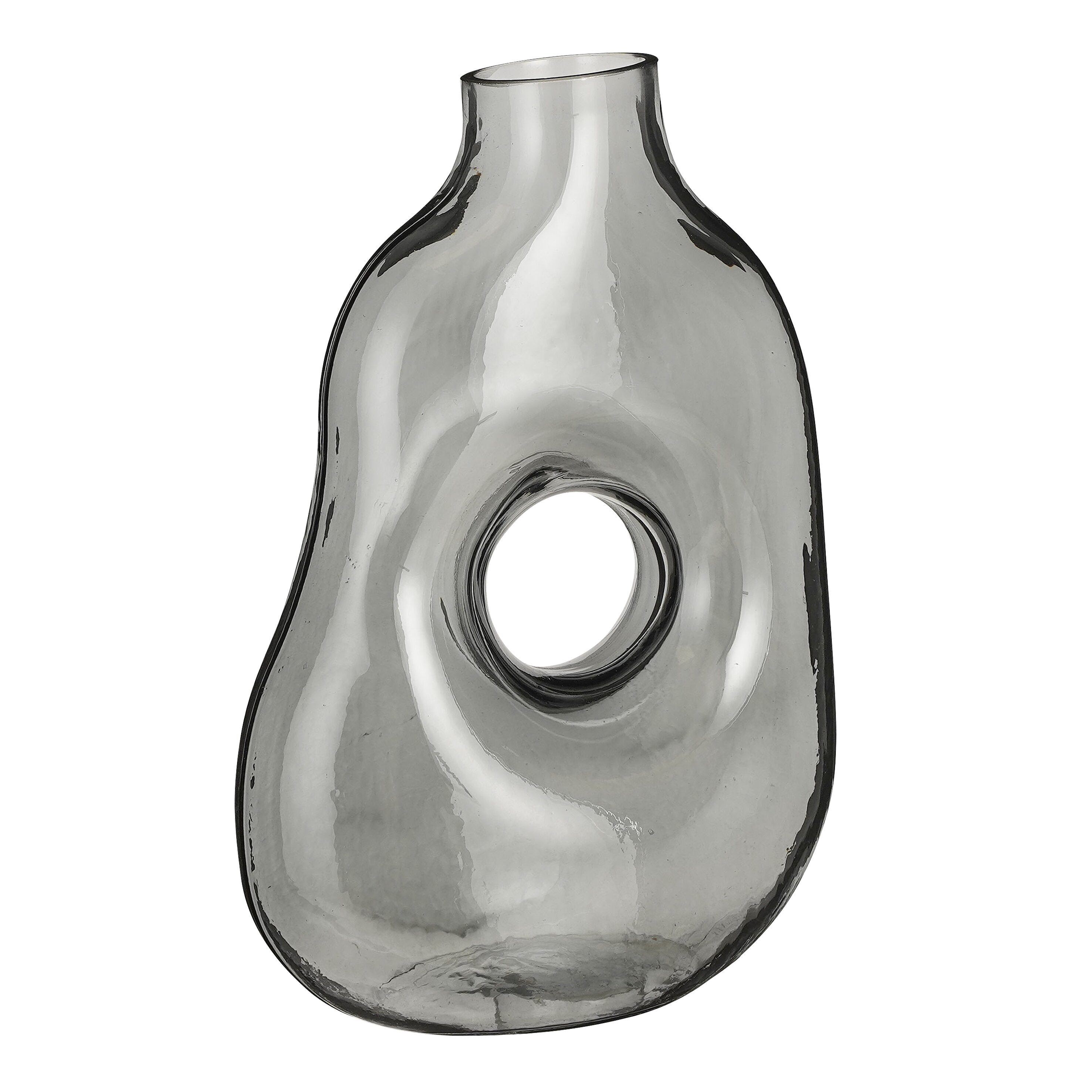Mica Decorations Jay Vaas - L19 x B11 x H25 cm - Glas - Lichtgrijs