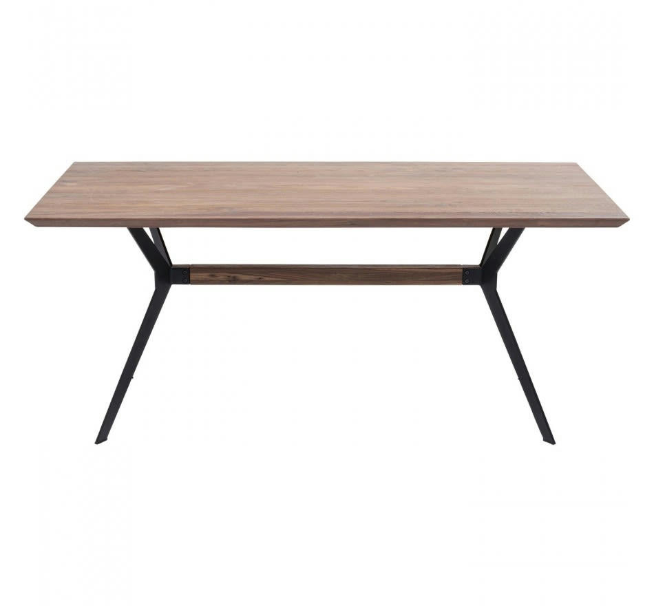 DOWNTOWN - Table à manger 8 personnes en noyer massif et acier L180