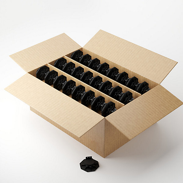 Lot de 10 plots 30-60 mm pour terrasse bois et composite Noir, Unités - 10 plots