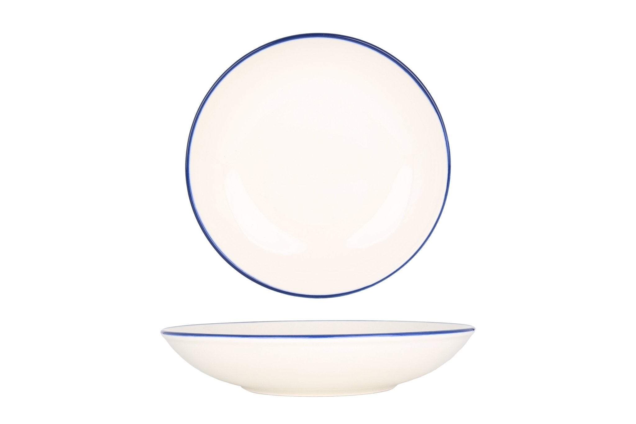 Bonna Diep bord - Linea Blue - Porselein - 23 cm (1000cc) - set van 6