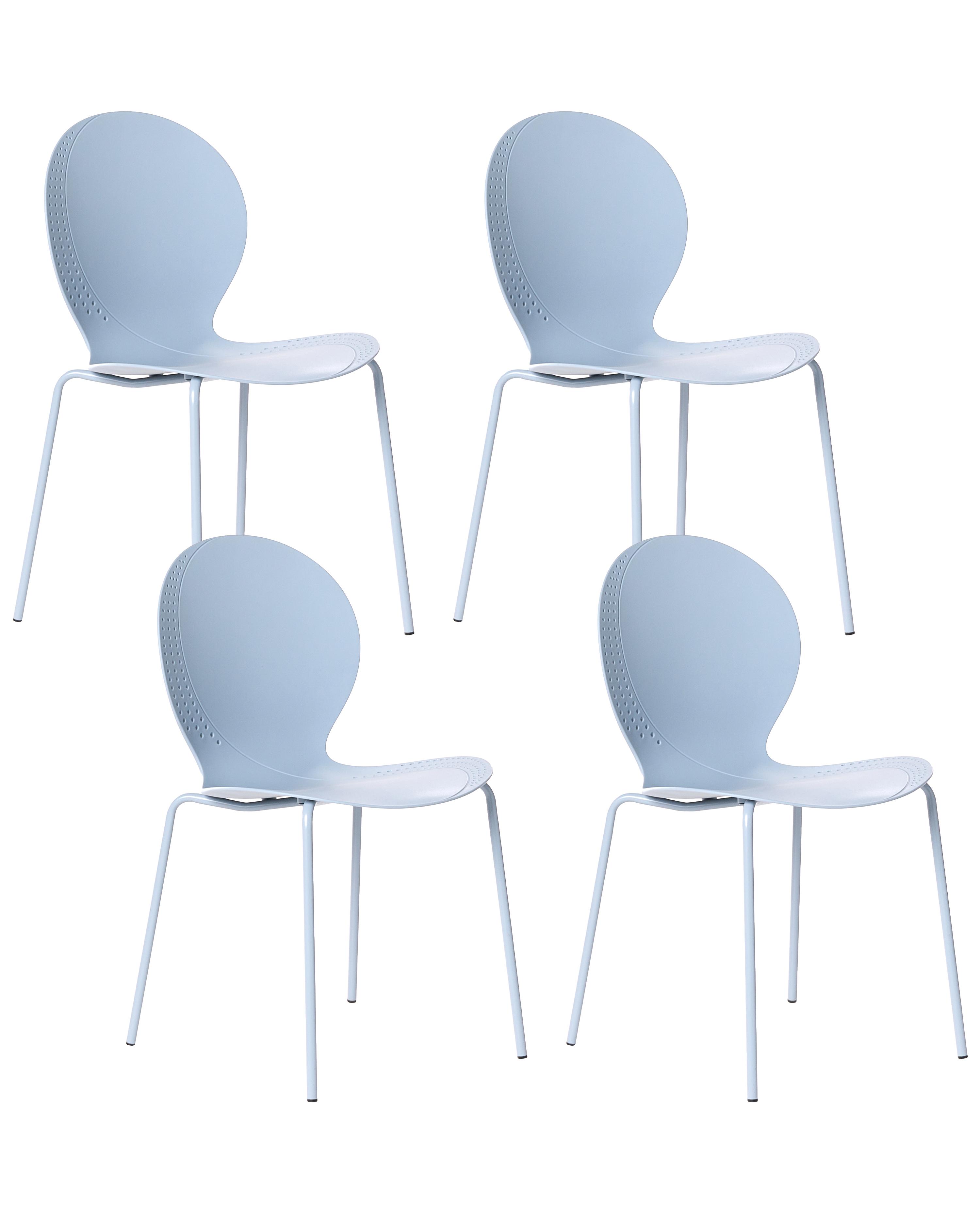 Set of 4 Garden Chairs MILOS Stacking Light Blue