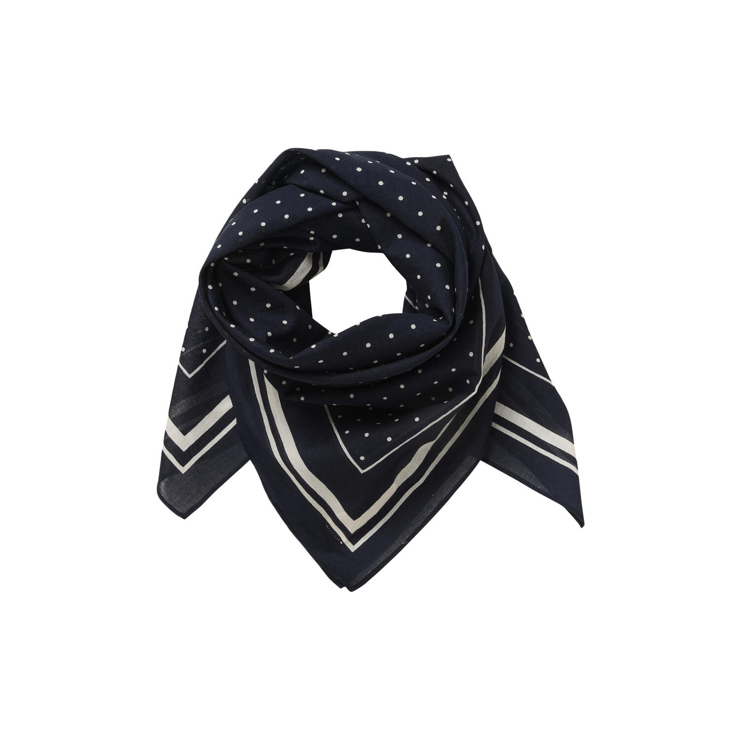 PhiPW Scarf, dark navy dot print