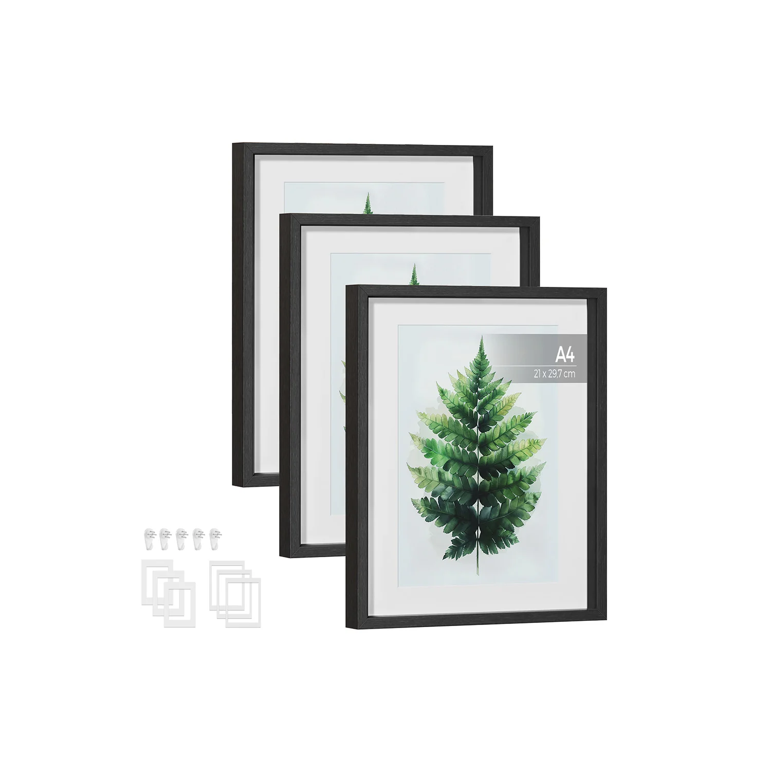 Lot de 3 cadres photo verre MDF