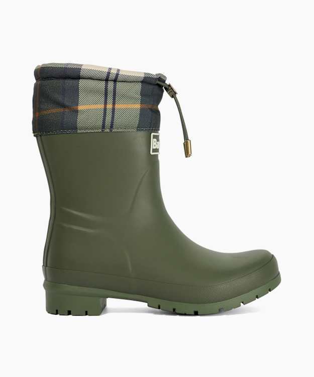 Mowbray Khaki - Tartan Top Wellington Boots