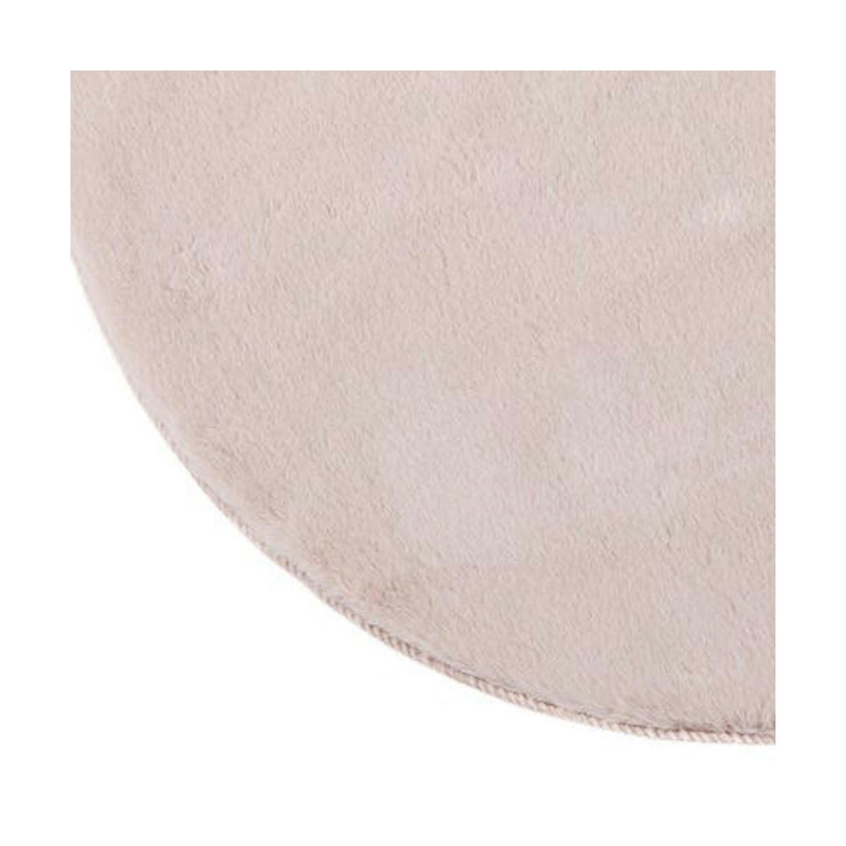 - Tapis rond doux beige - diamètre 80cm