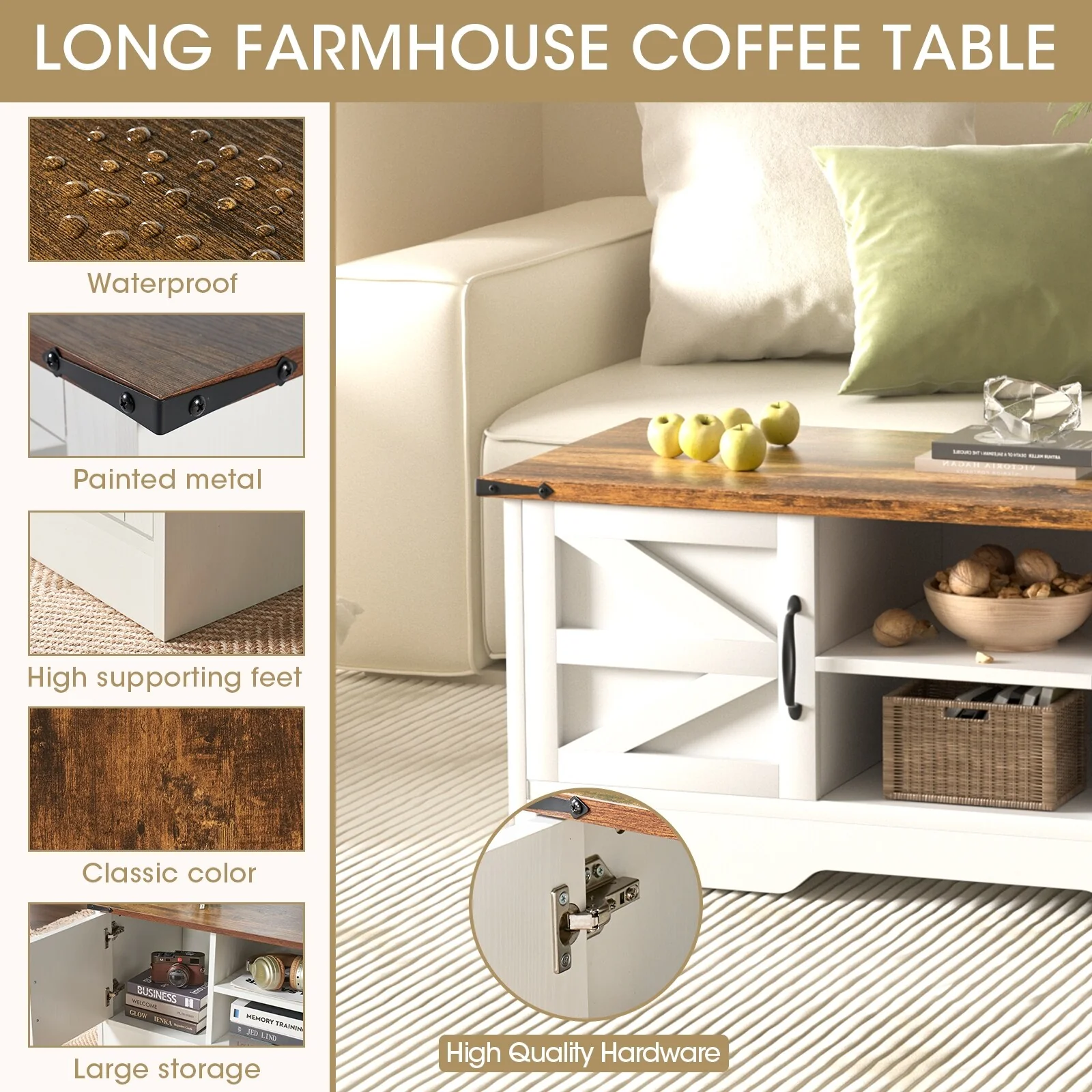 Coffee Table with Barn Doors