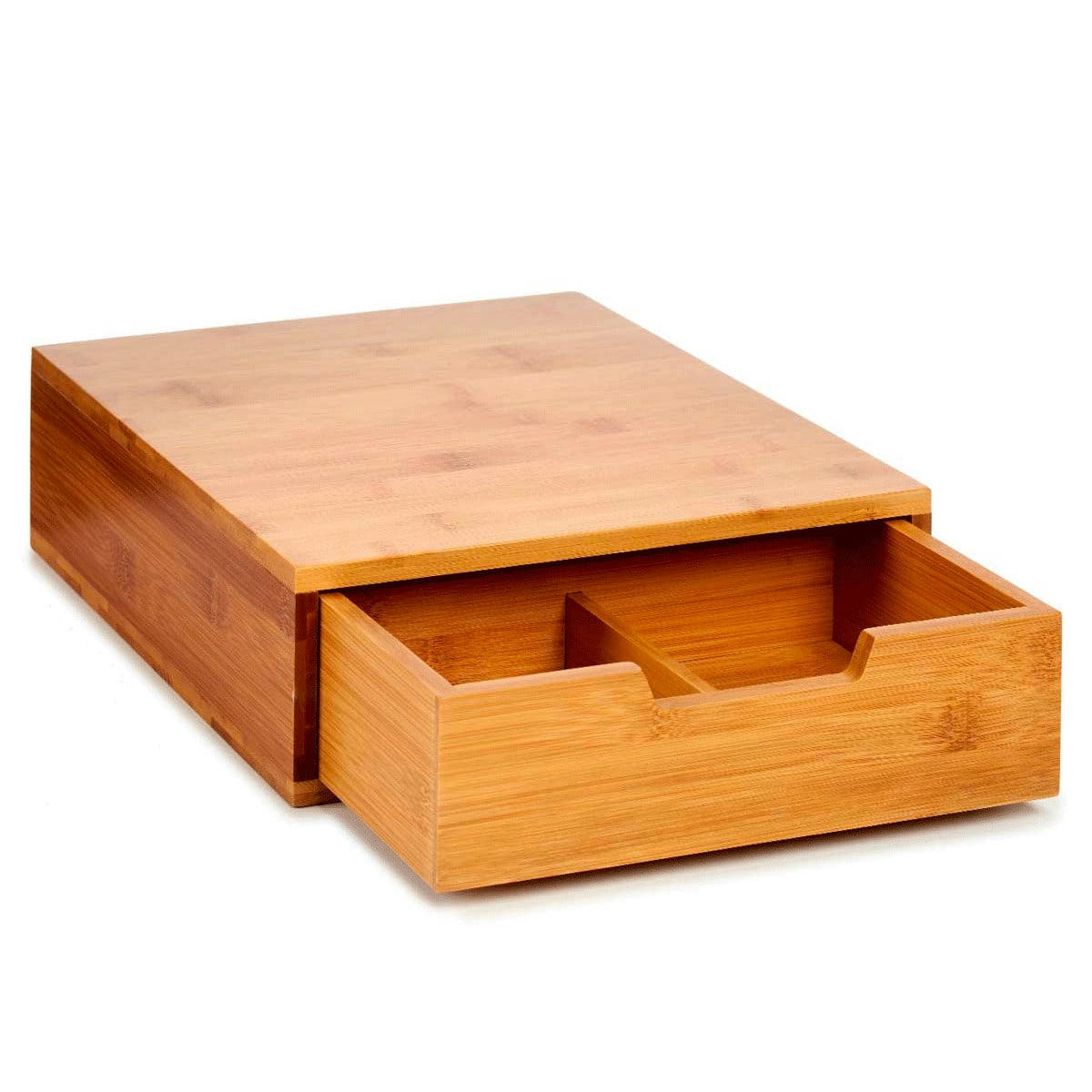 - Porte-capsules avec support cafetière en bambou 30x30x9,5cm