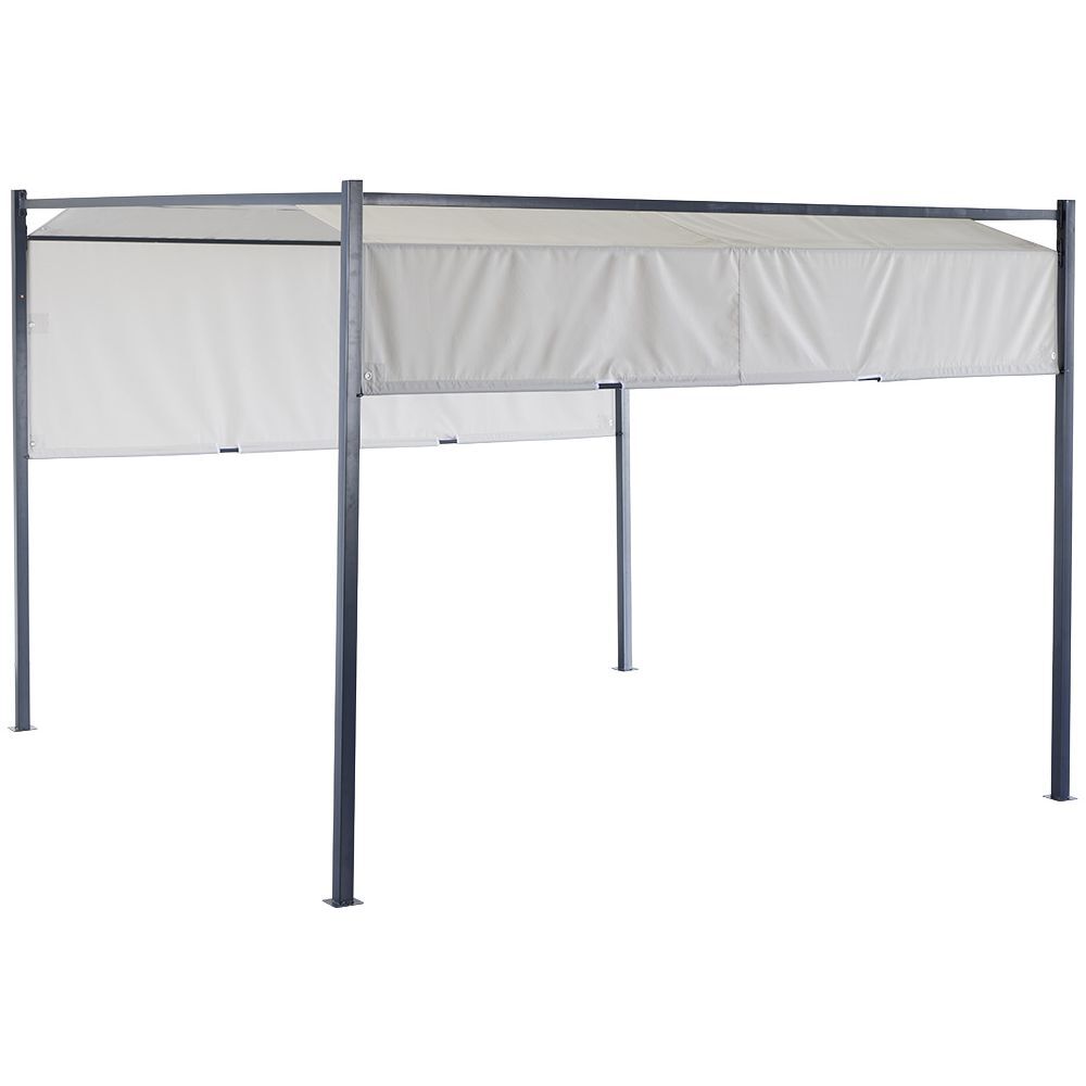 Tonnelle coulissante carrée Nazare gris UPF50  298x298xH220cm