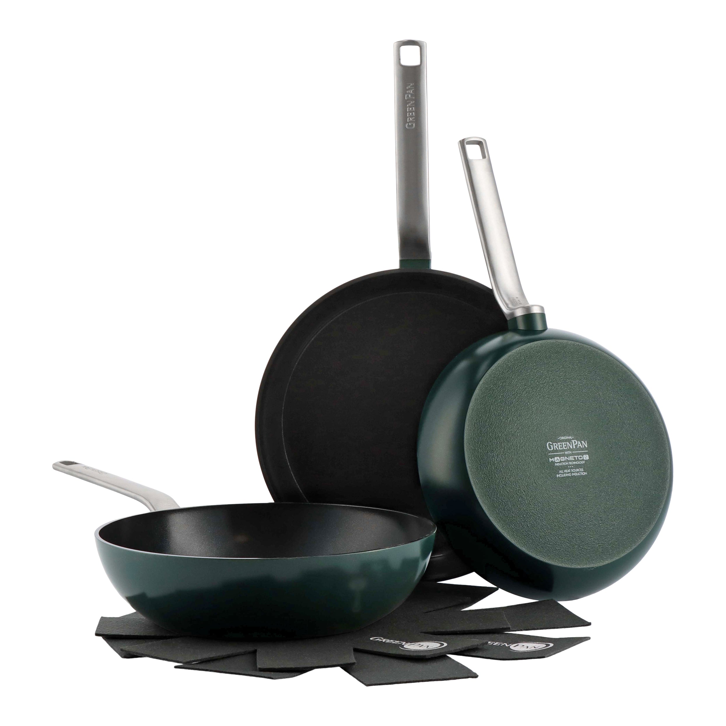 GreenPan Evolution Pannenset 3-delig + 2 Beschermers