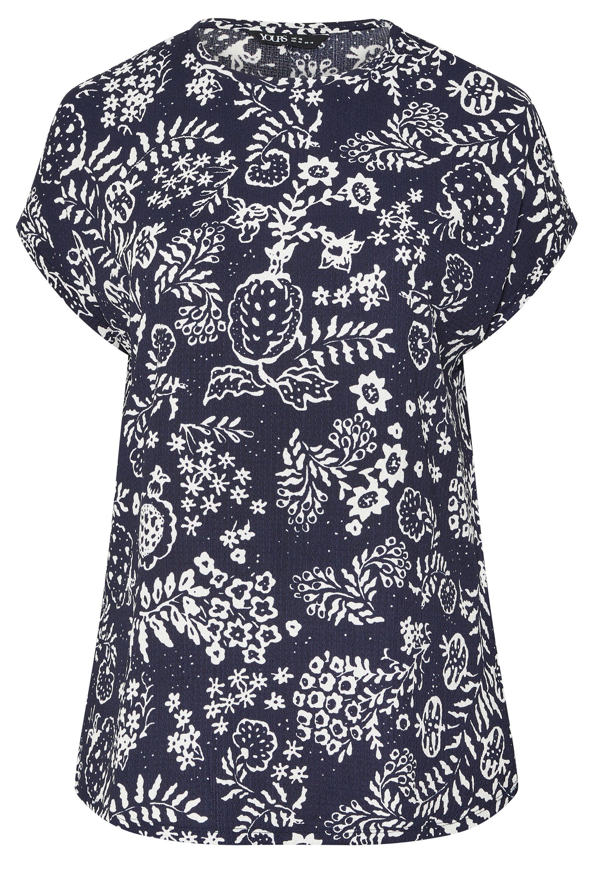 Yours Leaf Print Textured Top