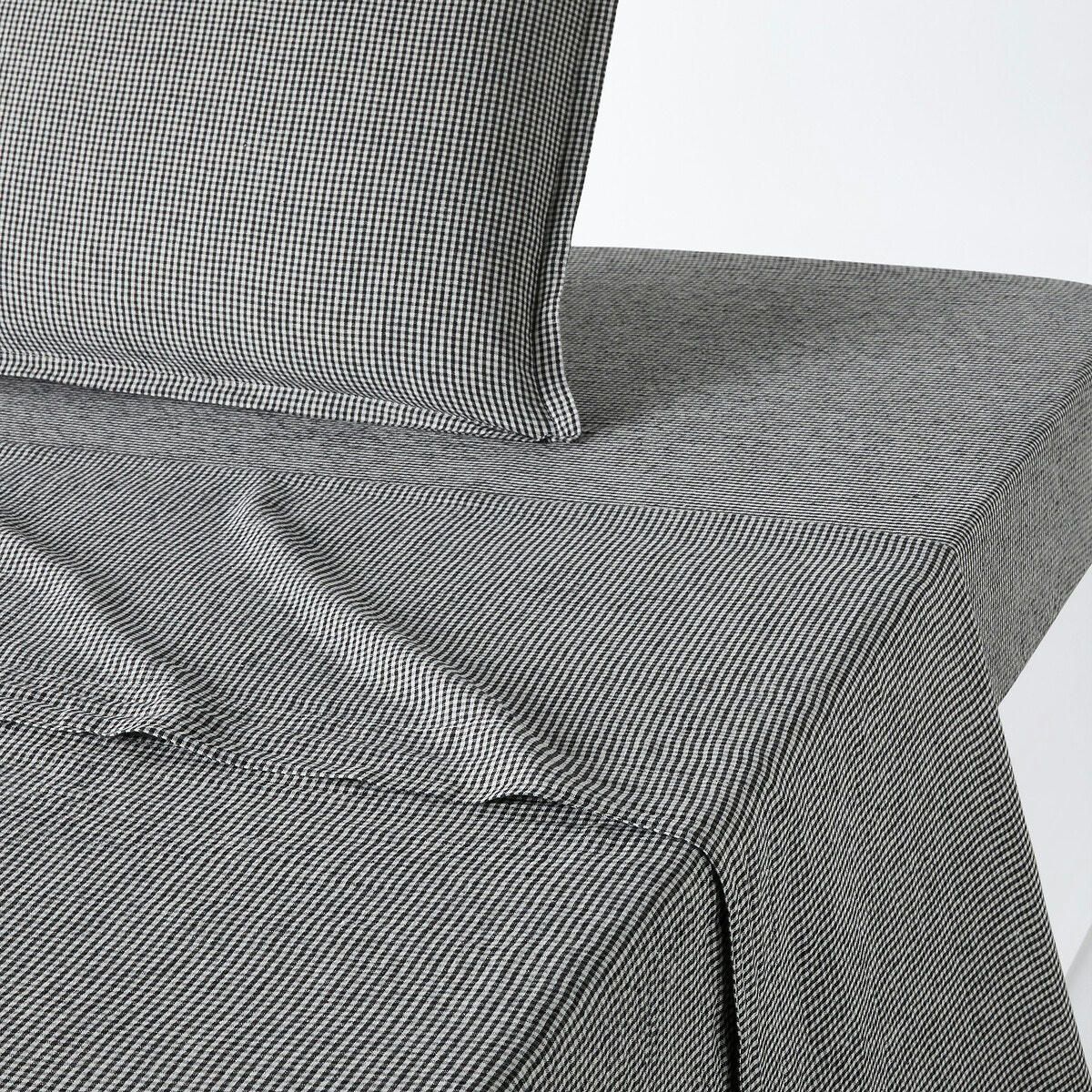 Drap plat lin lavé, Linot Carreaux