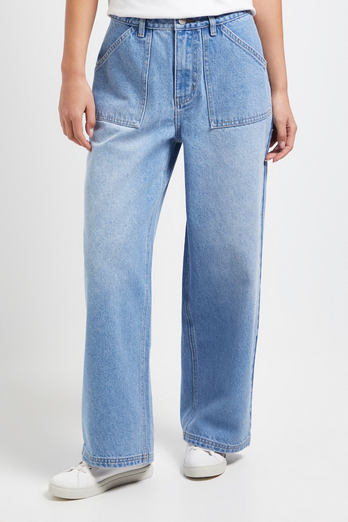 Dorothy Perkins Petite Wide Leg High Waist Denim Jeans