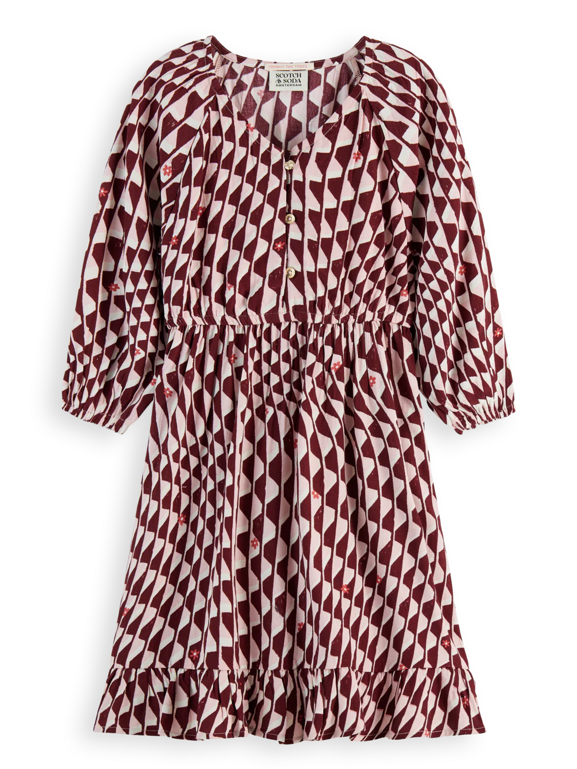 Girls' Wavy Printed Dress