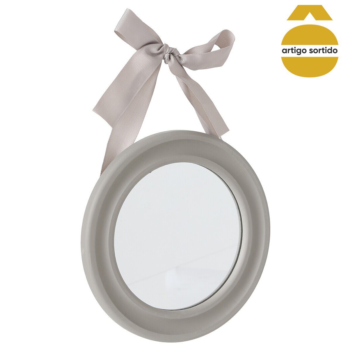 Espelho redondo com laço 33cm