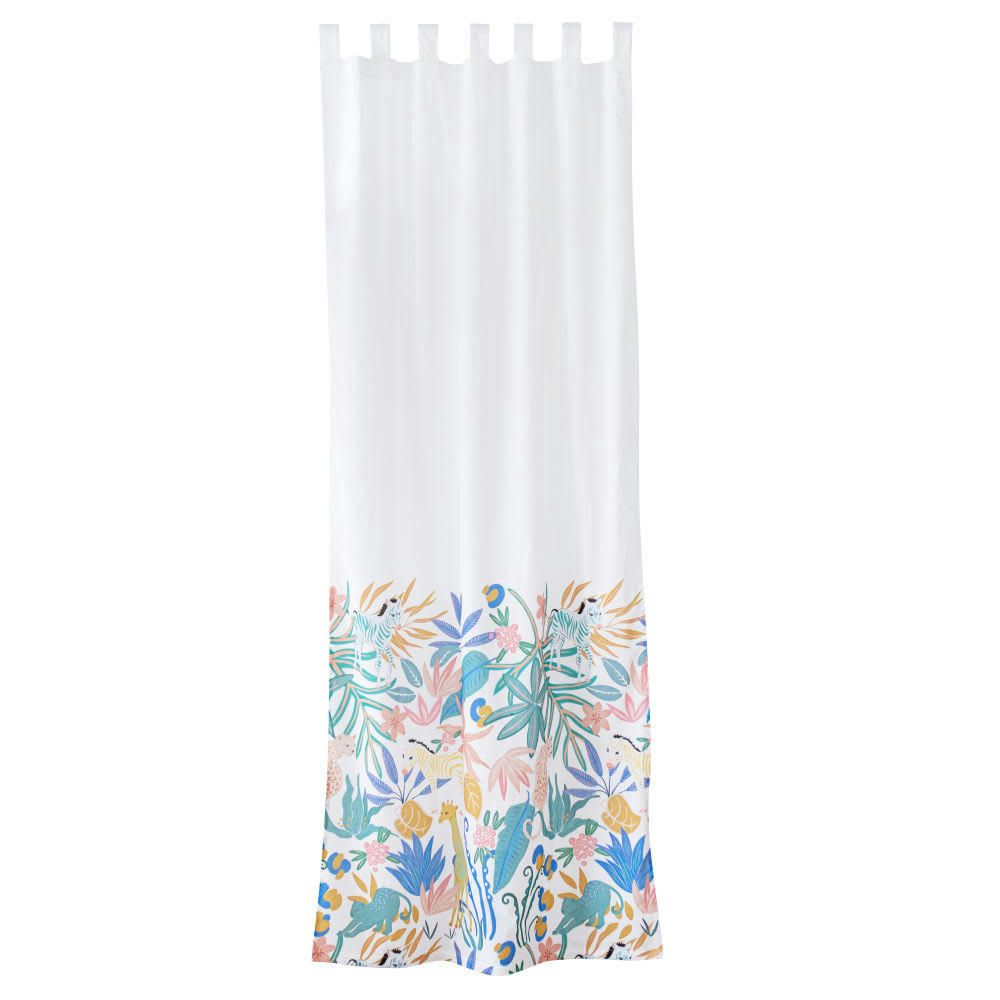 MADRID - Rideau à pattes en coton biologique imprimé animalier multicolore à l
