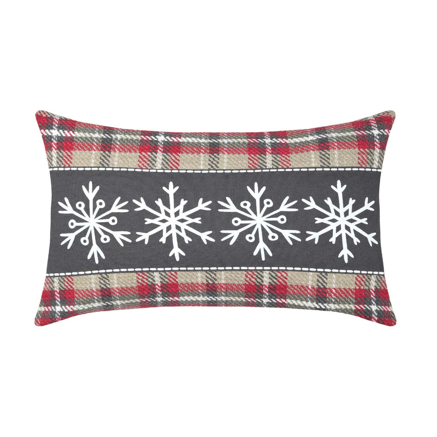 - Coussin ambiance chalet de montagne coton gris anthracite 30x50 cm