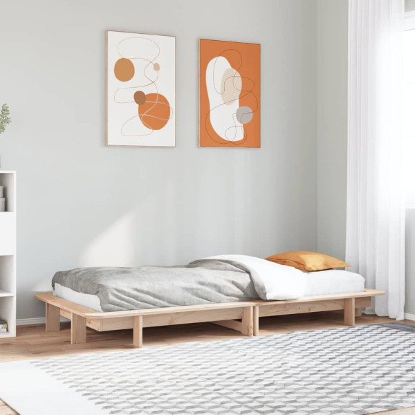 Rama łóżka bez materaca 75x190 cm lite drewno sosnowe