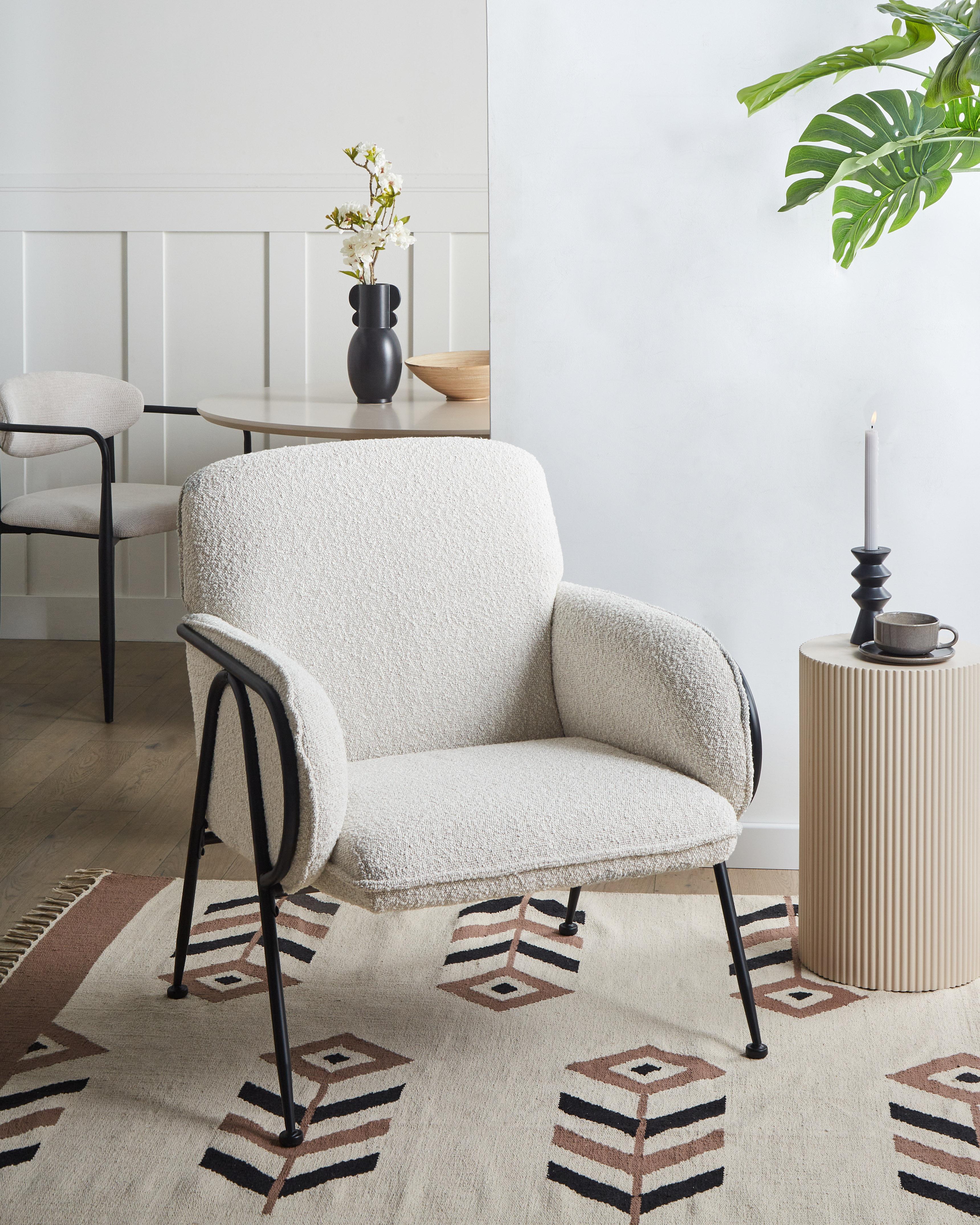 Armchair TRYSNES Fabric Light Beige