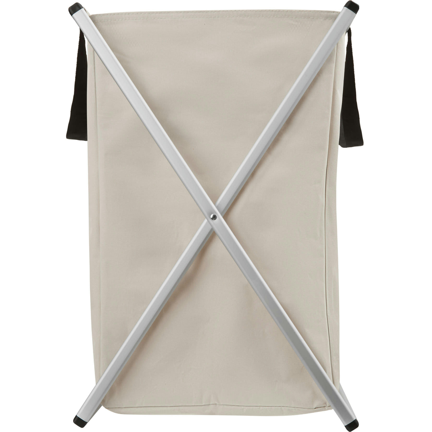 - Panier à linge double avec cadre en aluminium beige