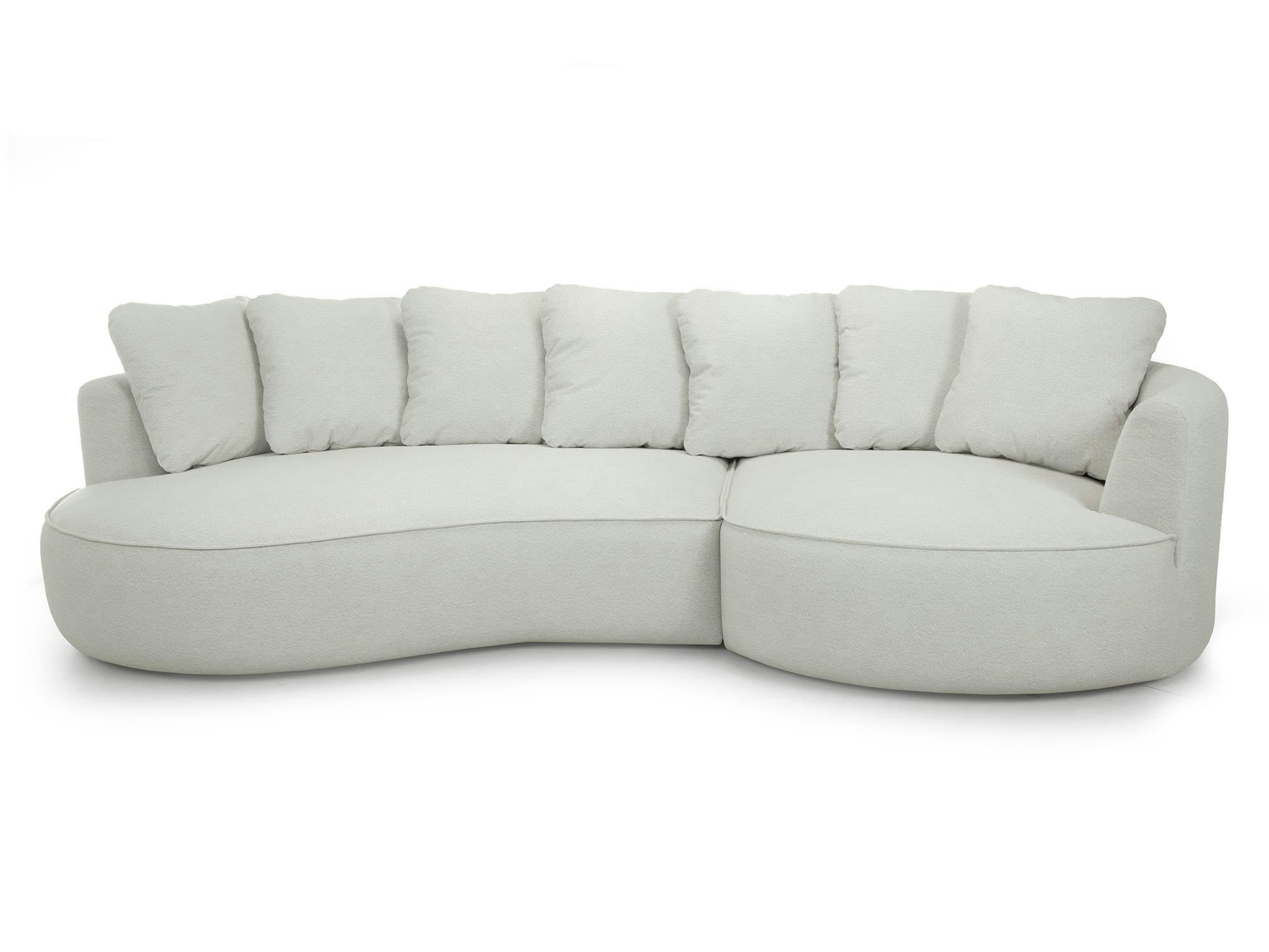 HIBISCUS - Canapé d'angle droit 4 places en tissu beige