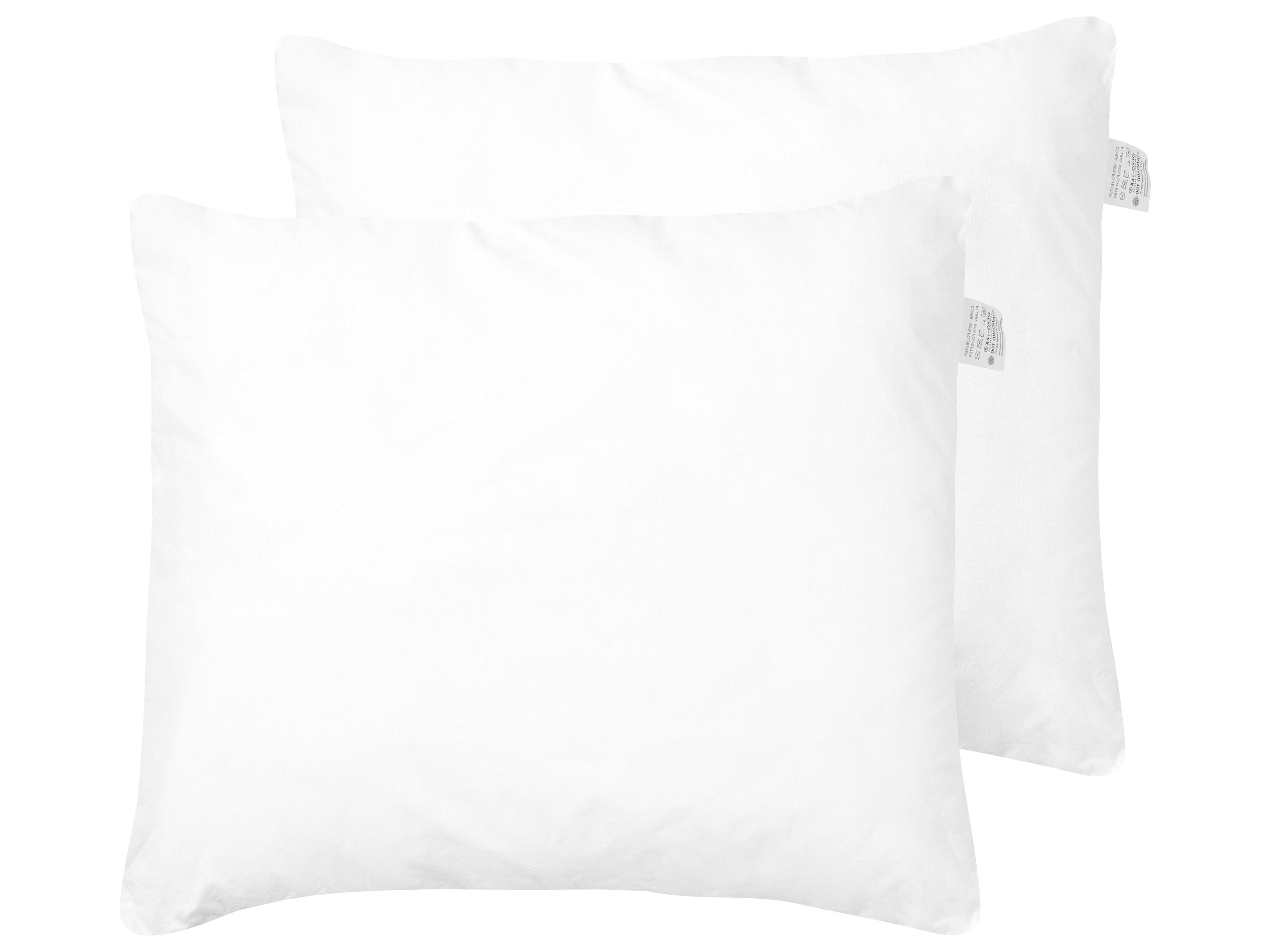 Set of 2 Bed Pillows ERRIGAL High Microfibre 80 x 80 cm White