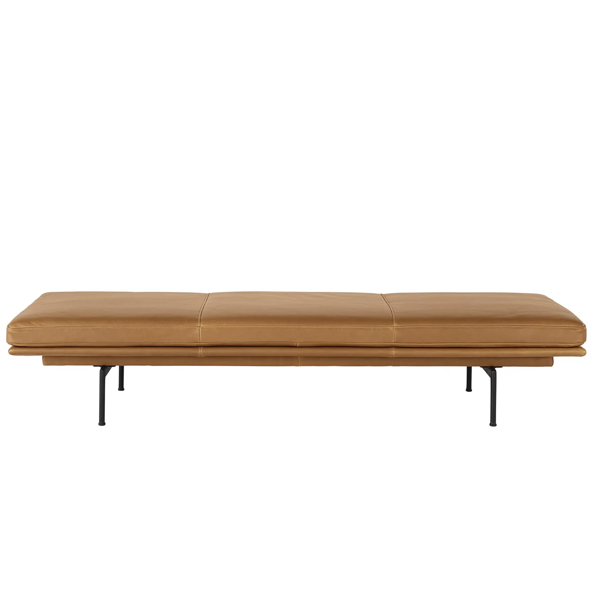 Muuto - Outline Daybed, schwarz / Refine Leder cognac