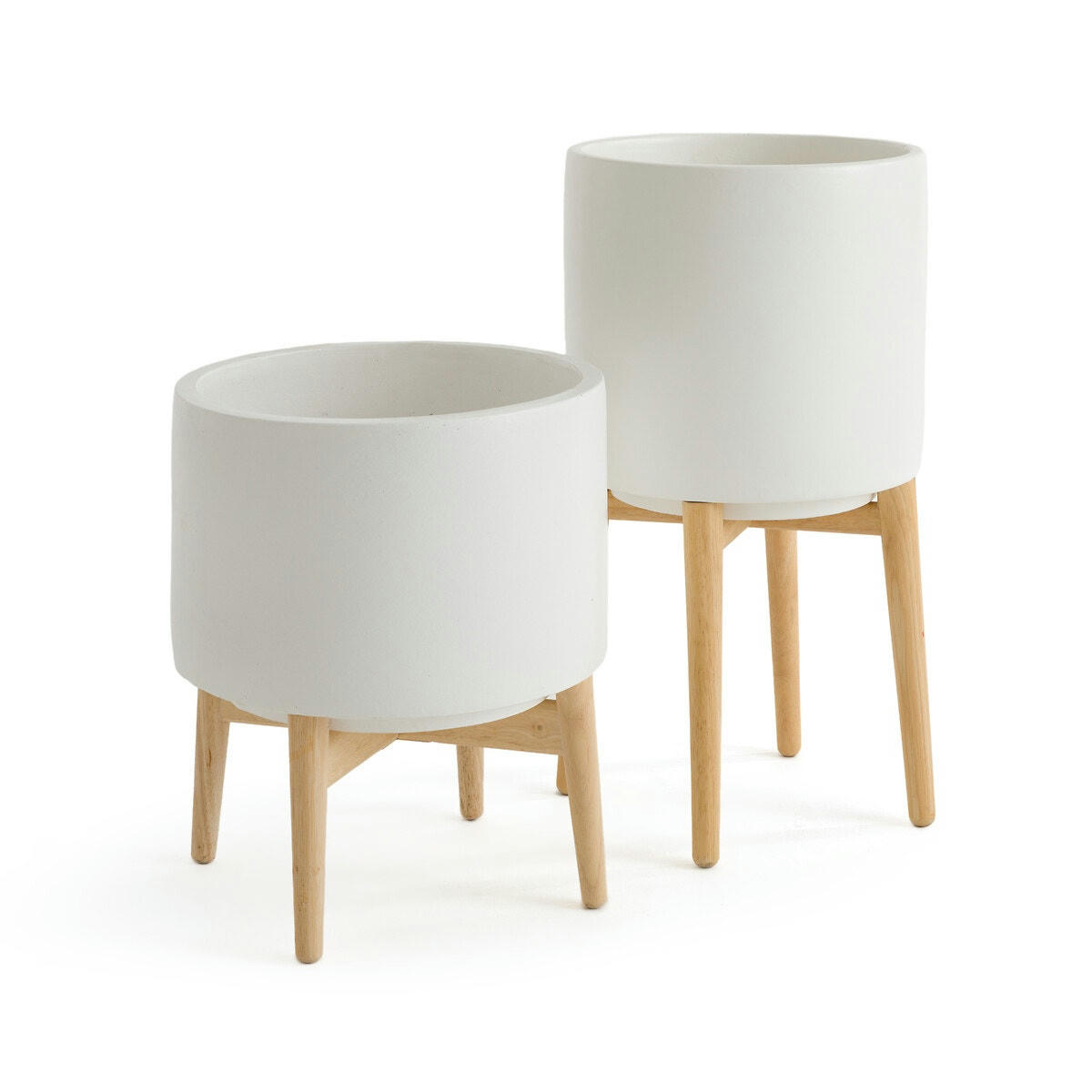 Cache-pot sur pied en hévéa H58,5cm, Florian