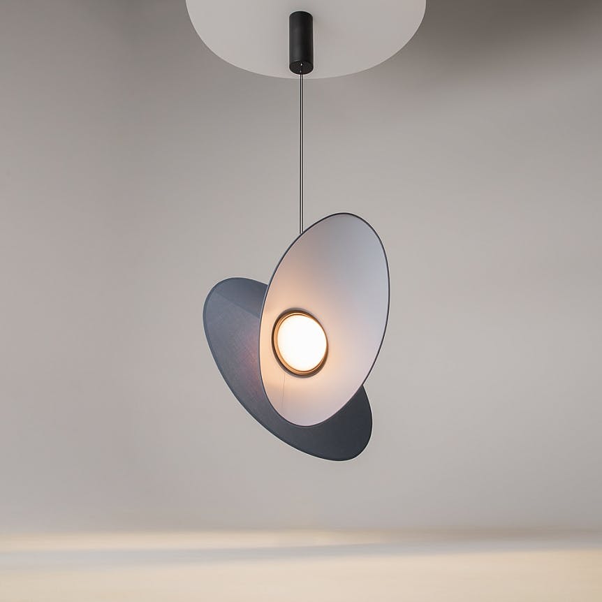 Suspension design LED – abat-jour diabolo bleu JUNO
