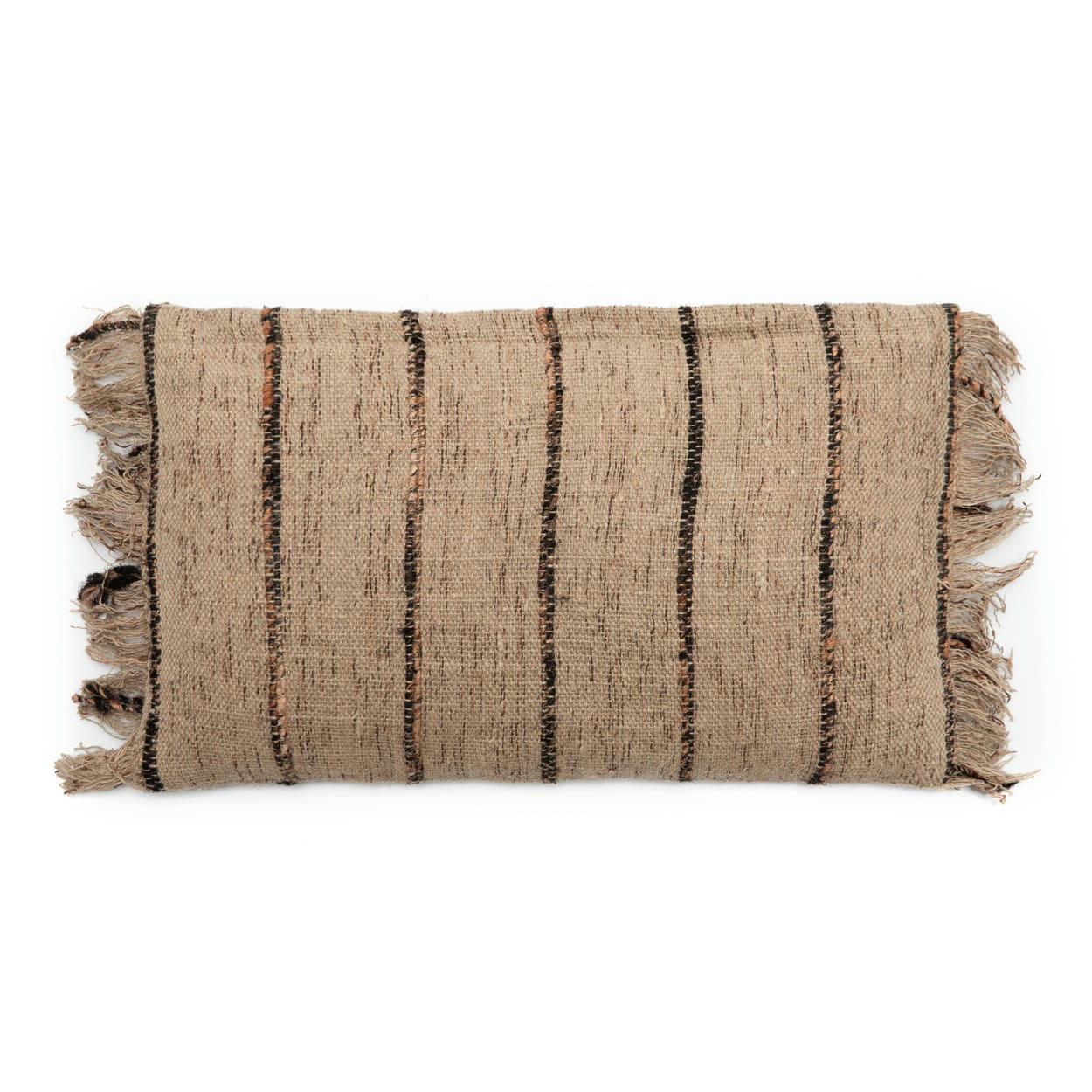 OH MY GEE - Coussin en coton beige noir 30x50