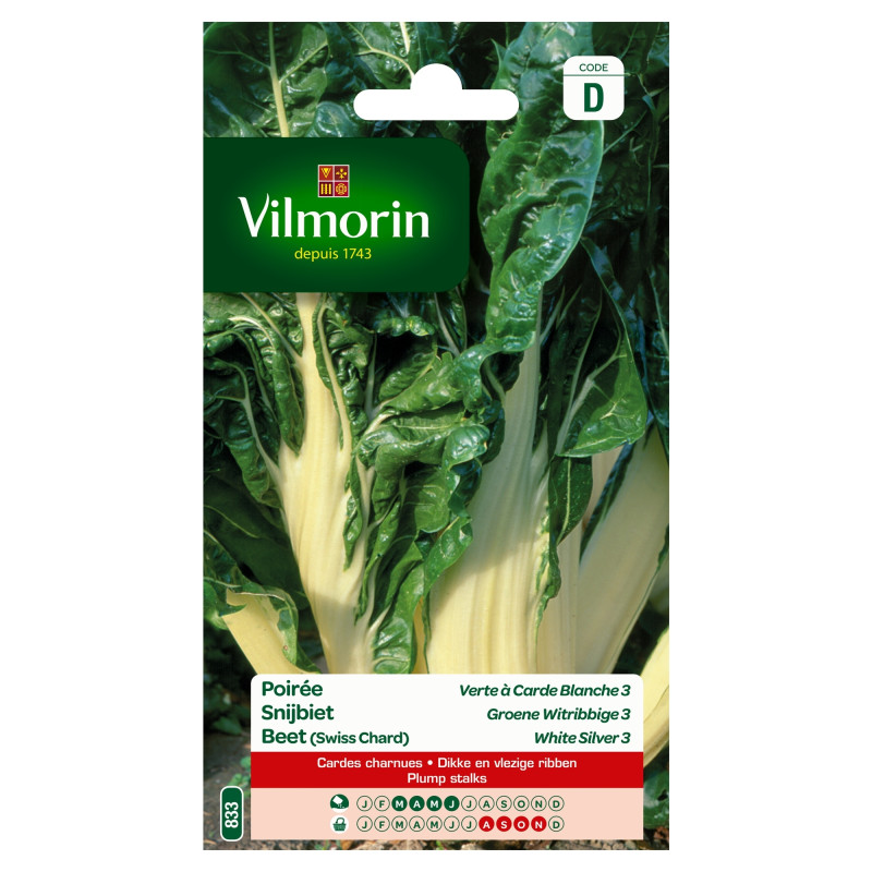 Semences de poirée Verte à Carde blanche 3 VILMORIN