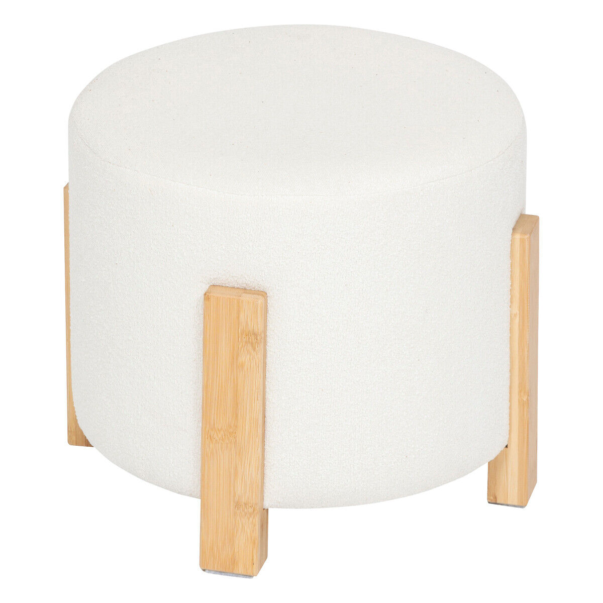 Banqueta BANSA branco com pés de bambu