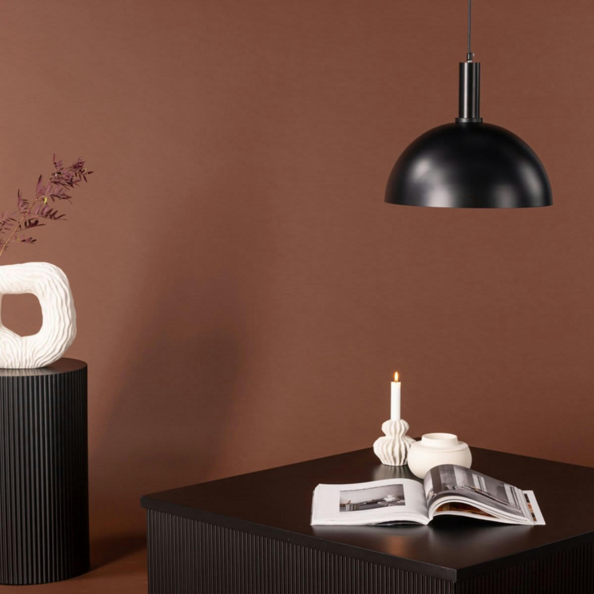 LULO - Suspension minimaliste en métal noir