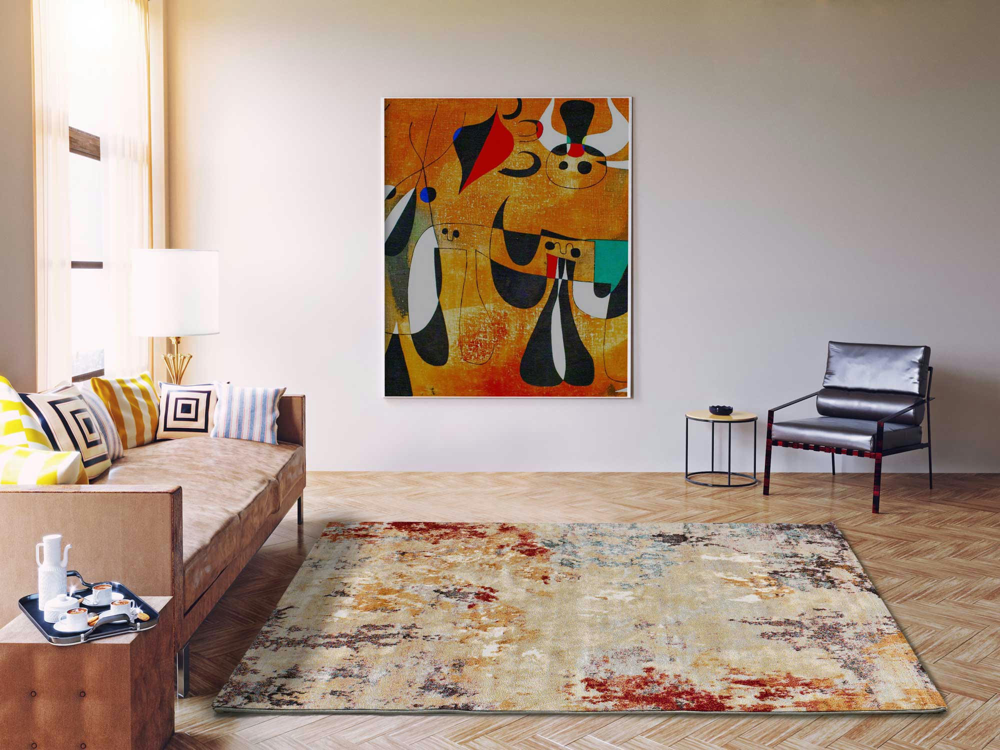 EIDER - Tapis design abstrait multicolore, 080X150 cm