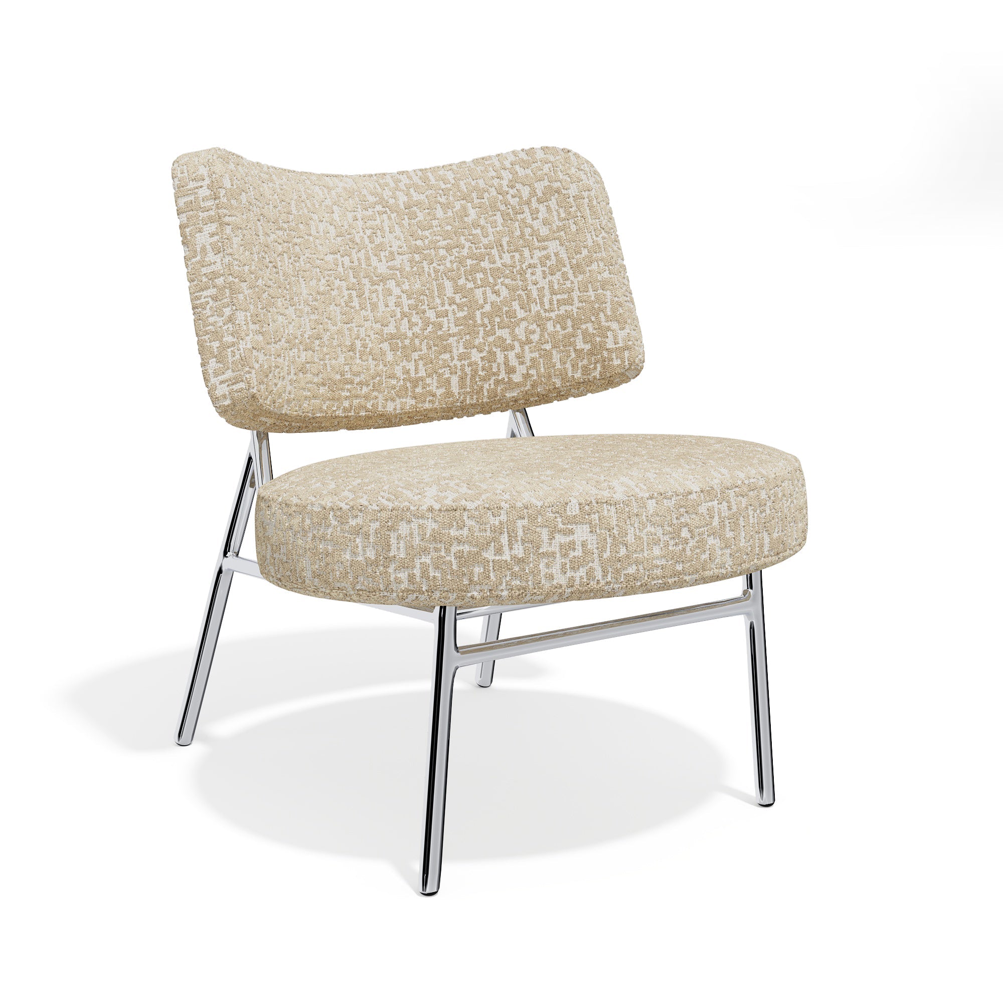 Sia Home - Fauteuil IGGY - Stof met structuurpatroon - Beige - 60cm