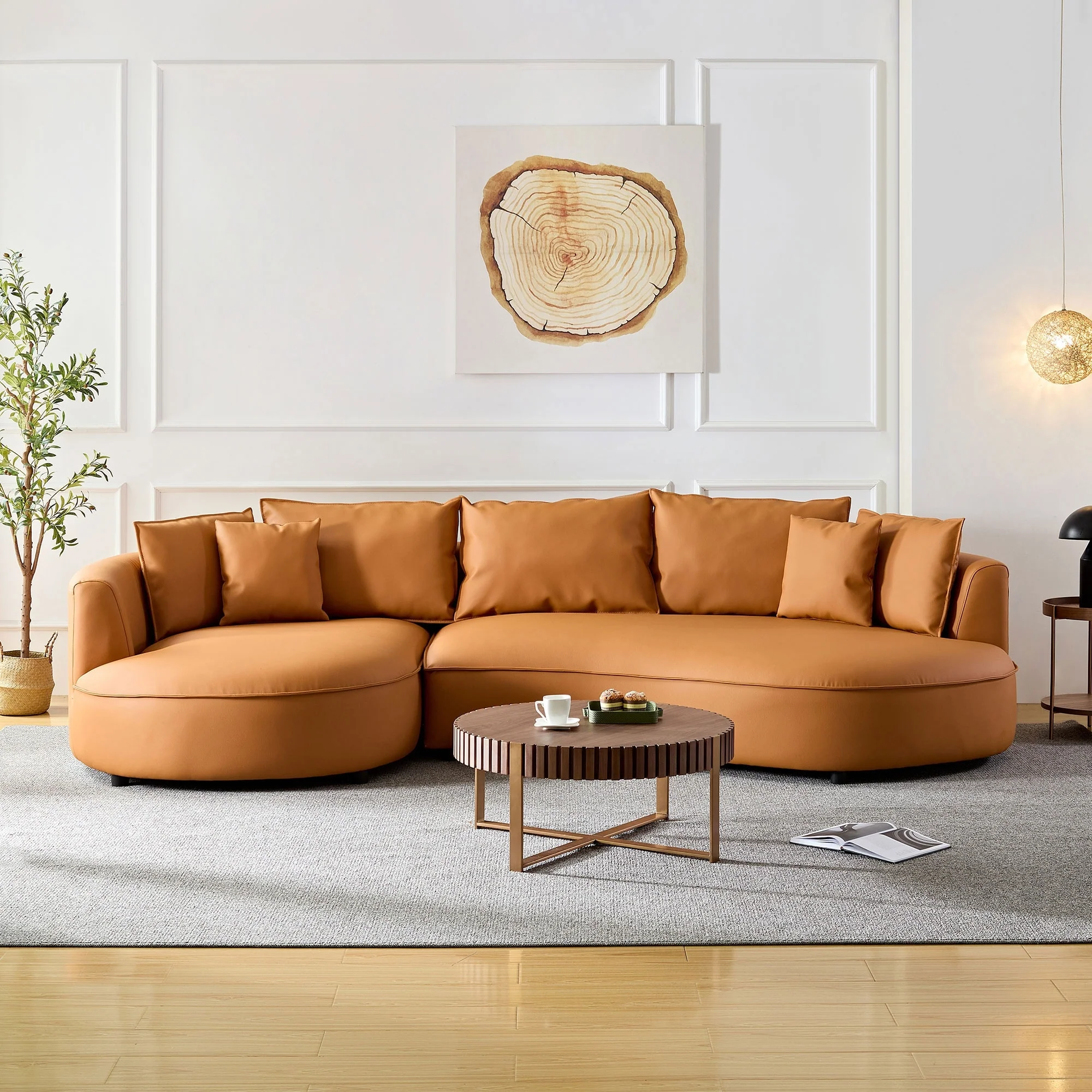 L-Shaped Leather Sectional Sofa with Chaise – Large Luxe Couch for Living Room