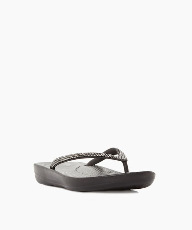 Iqushion Sparkl Black - Wedge Flip Flop
