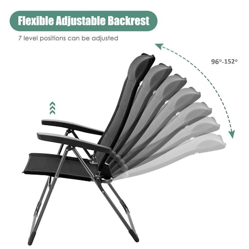 NNECW Set of 2 Patio Dining Chairs with Adjustable Backrest